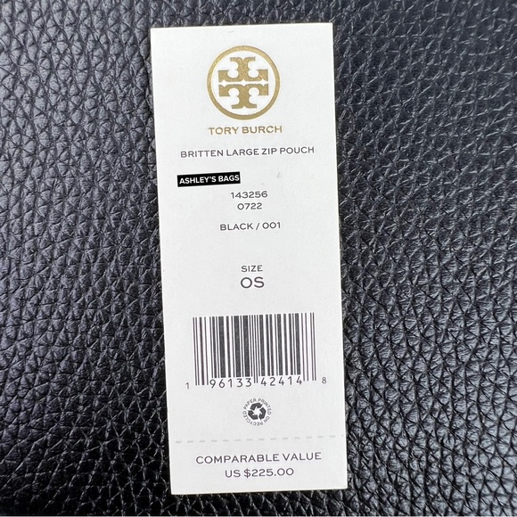 Tory Burch Britten Large Zip Pouch In Black - Picture 6 of 6